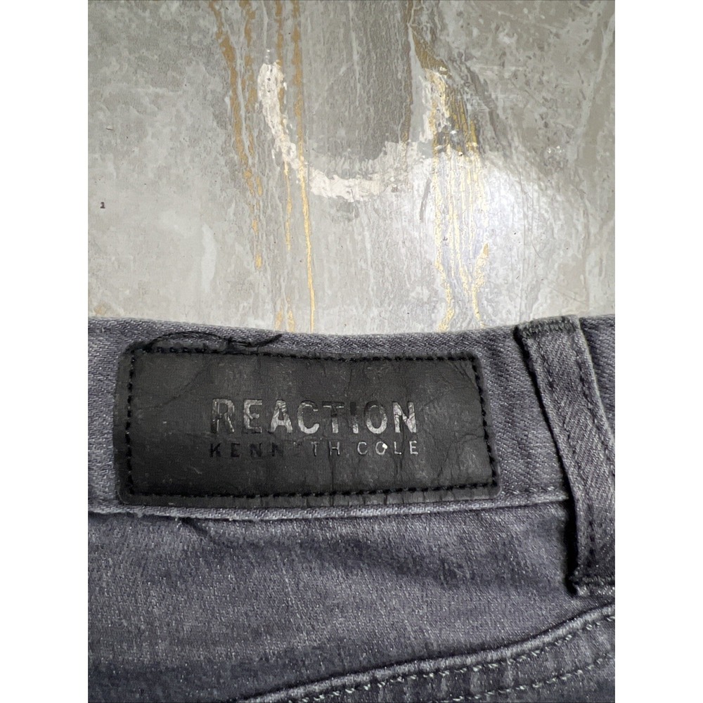 Reaction Kenneth Cole Straight Jeans Men's Size 34/34 Gray Medium Wash 5-Pocket - Picture 5 of 5